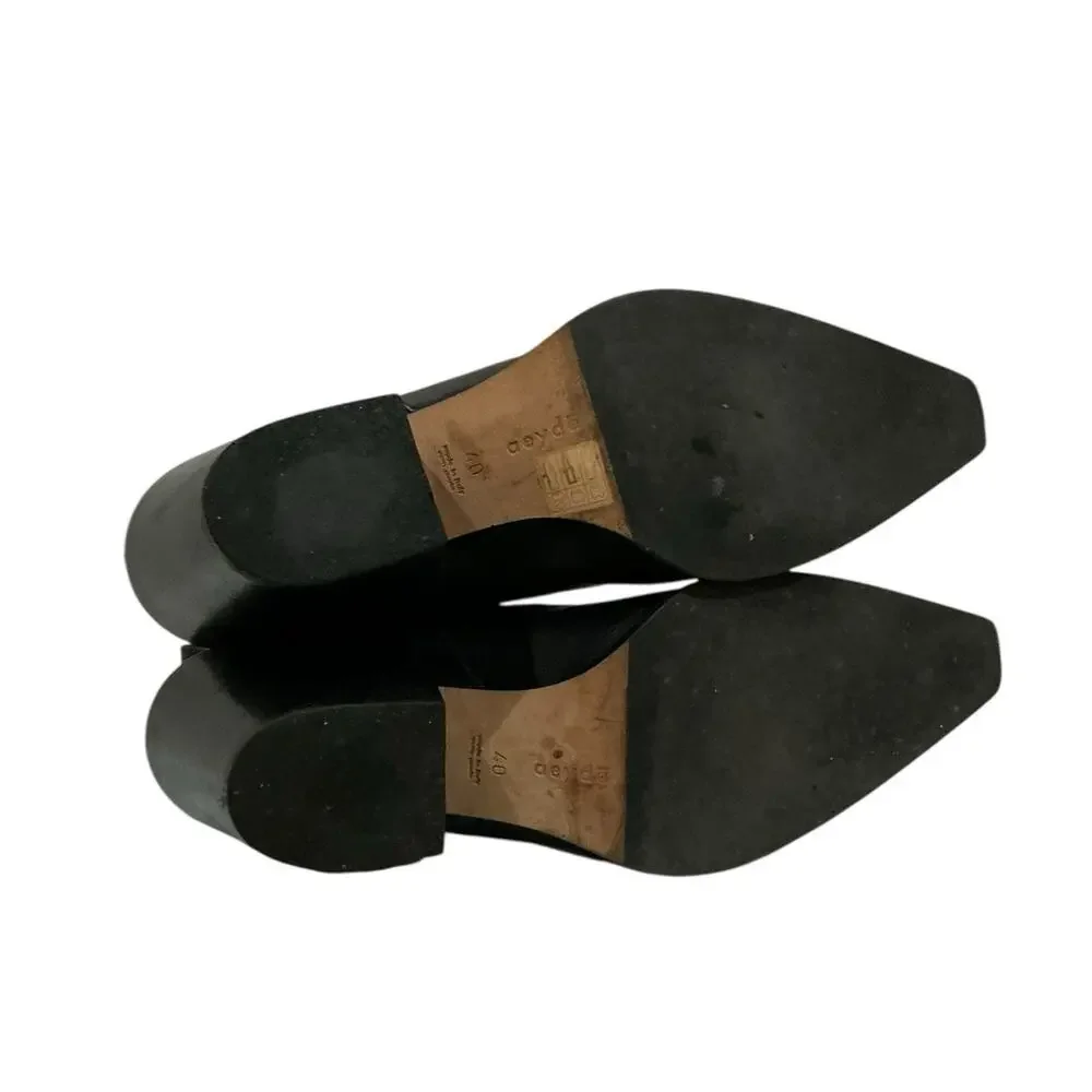 Aeyde Kate 75mm Leather Block Heel Ankle Boots Black Size 40 / 10 - Picture 10 of 12